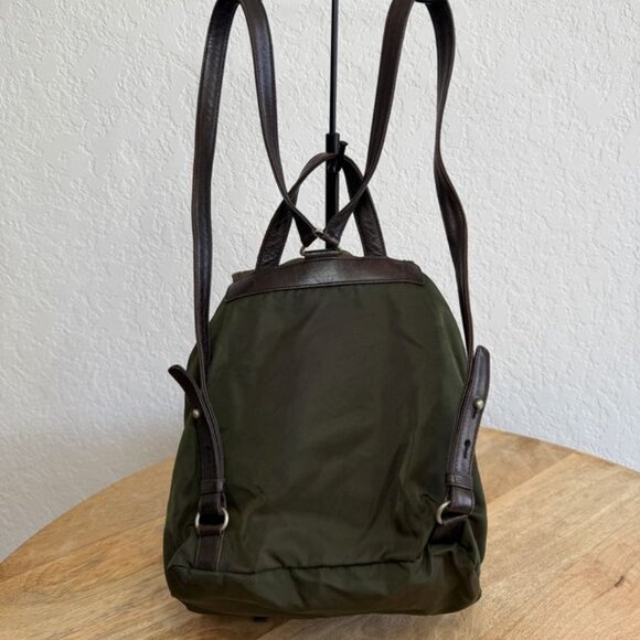 Prada Green Nylon Backpack W/ Brown Leather Trim main image 8